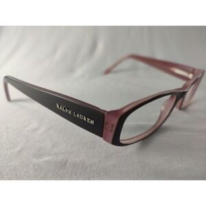 Ralph Lauren Eyeglass Frames Women 48-18 Black Pink Rectangular Italy